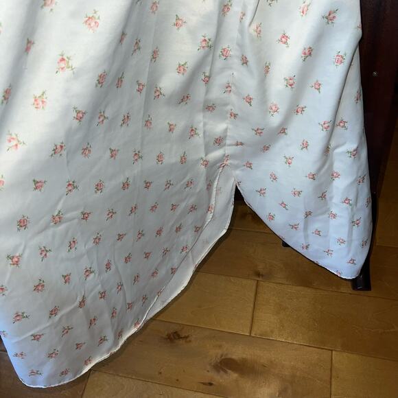 Vintage Miss Elaine Long Nightgown Floral Small Pink White Satin lined - Picture 5 of 14